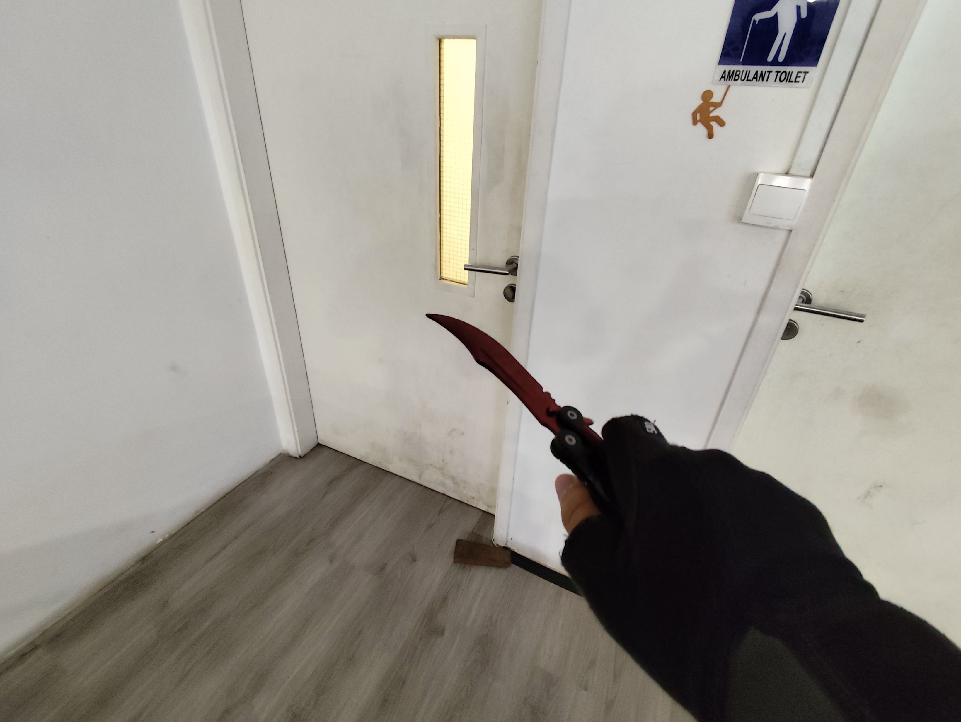A POV of me holding the knife