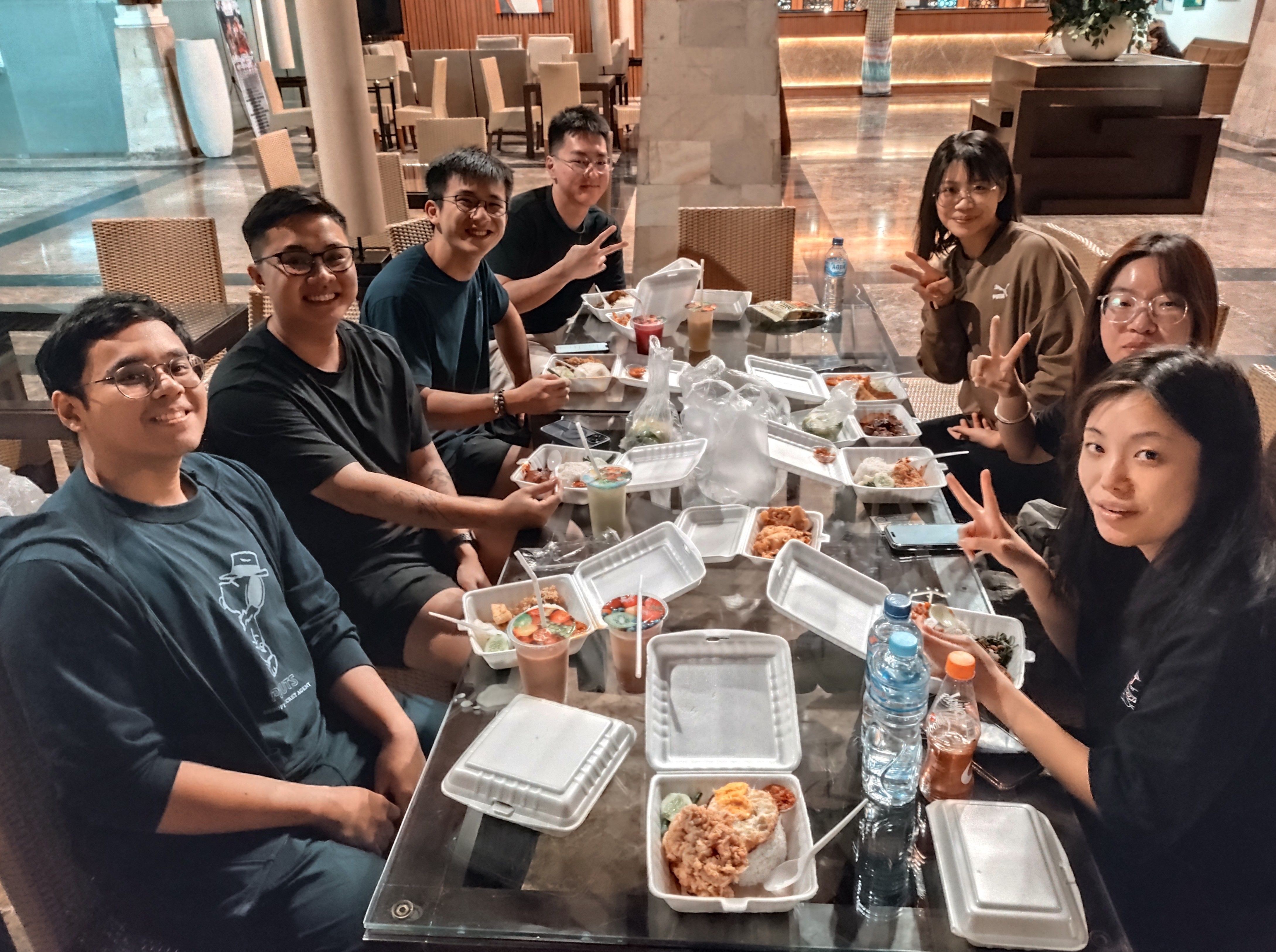 Us having dinner