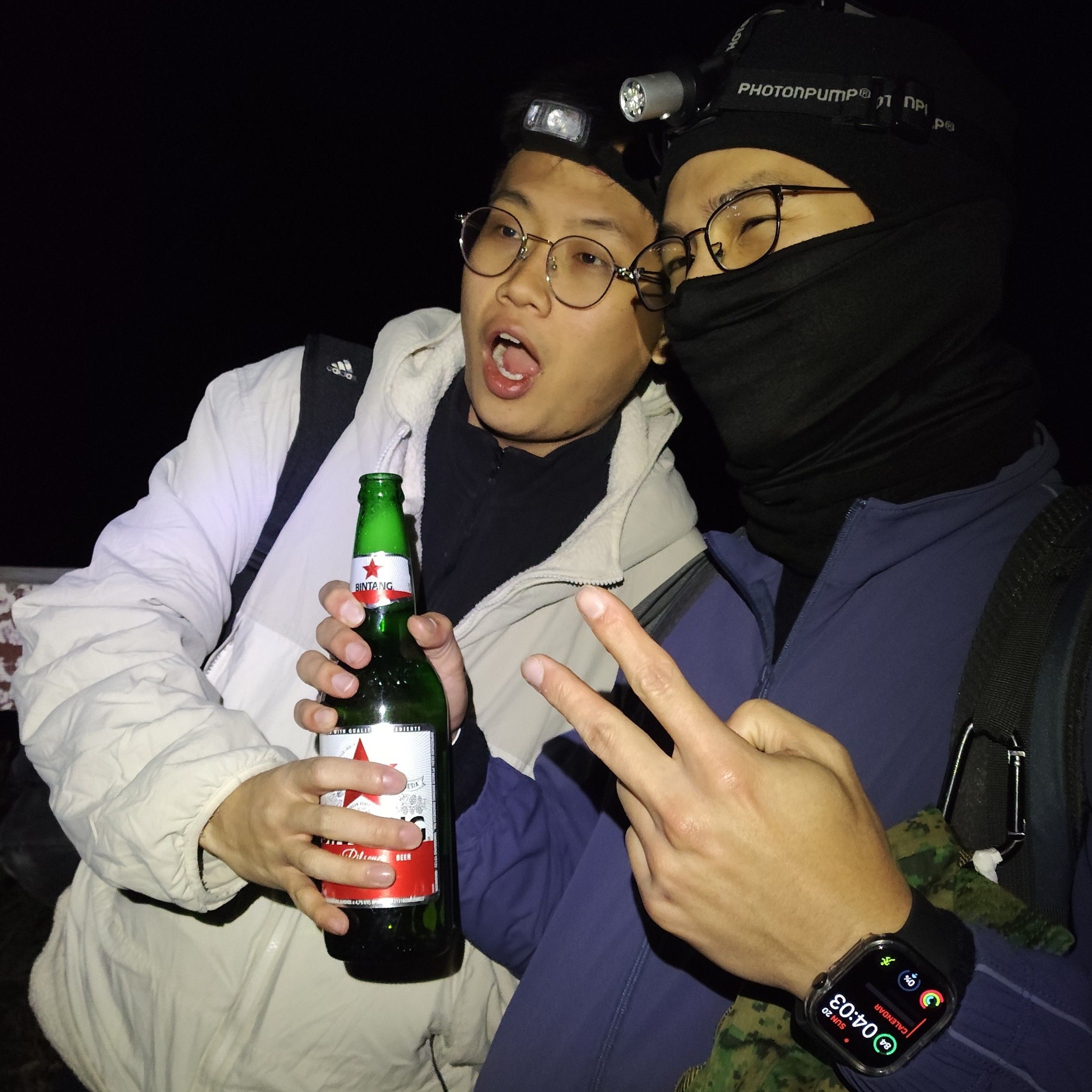 Us with a bottle of Bintang beer