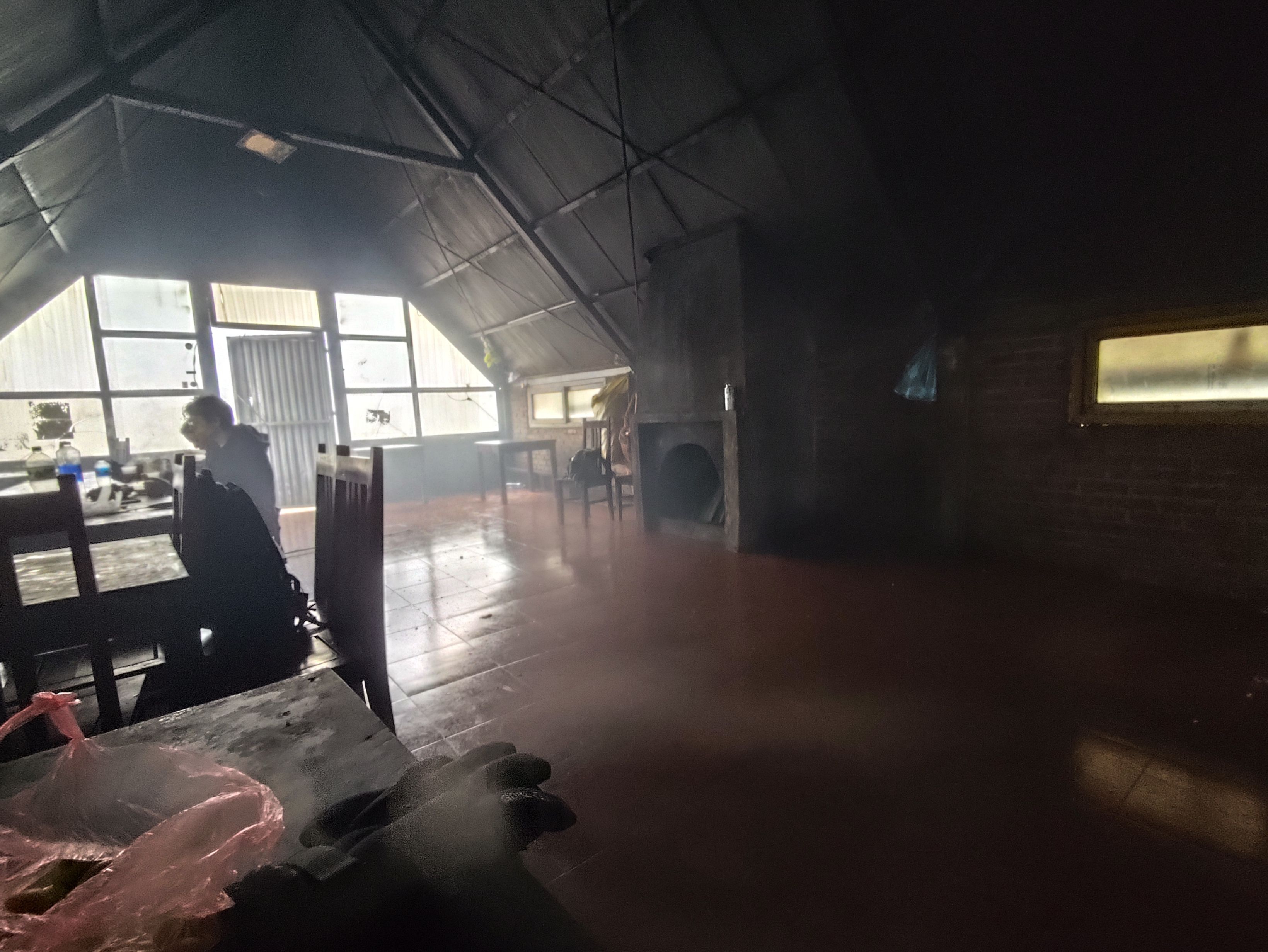 The interior of the shack