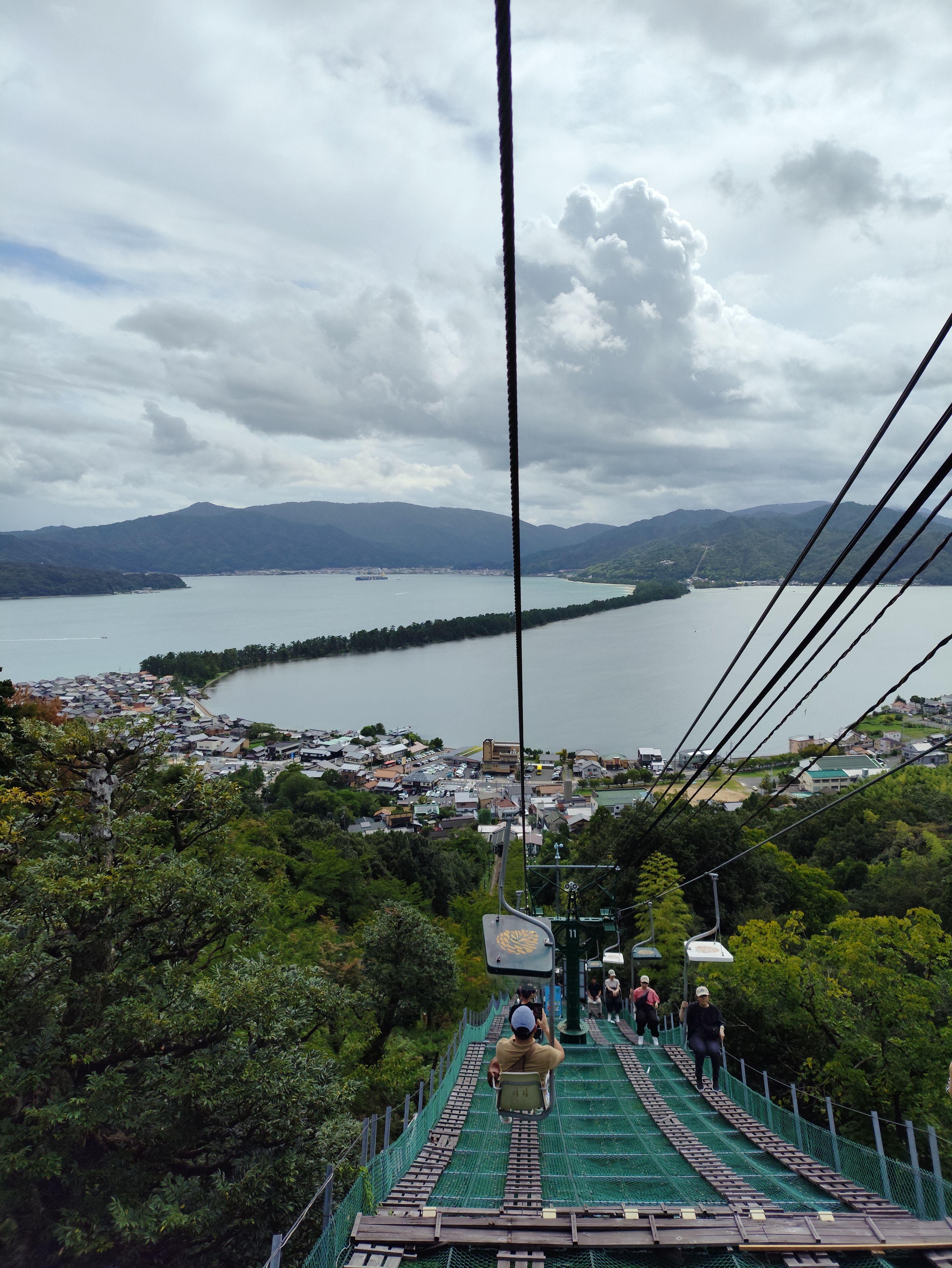 Me on the ski lift, facing amanohashidate.