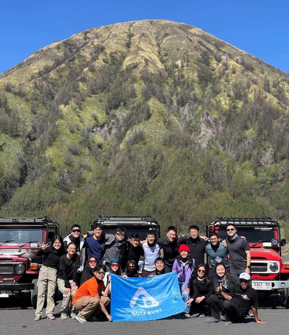 Group photo in front of Batok at Bromo