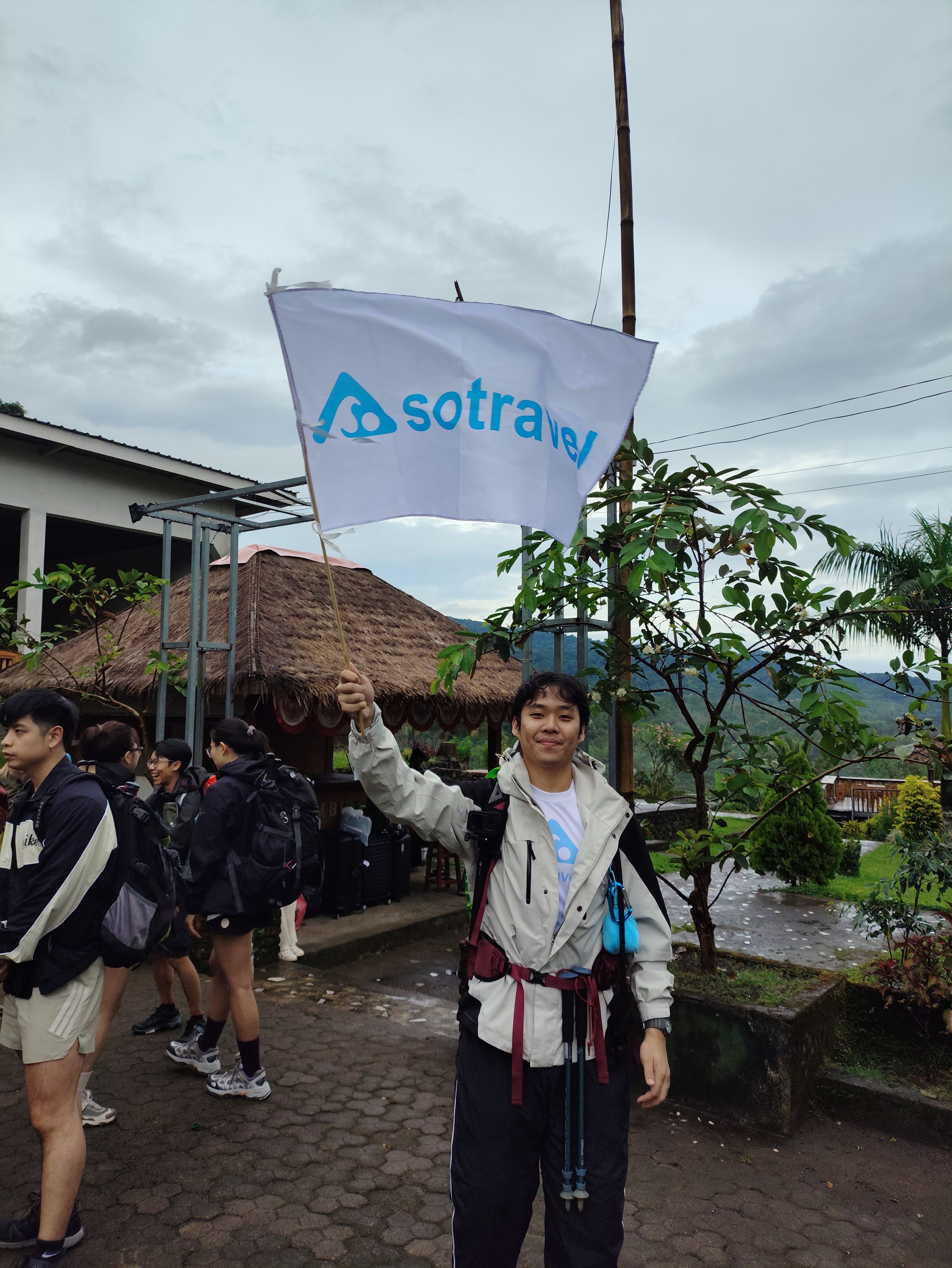 Me holding the Sotravel flag