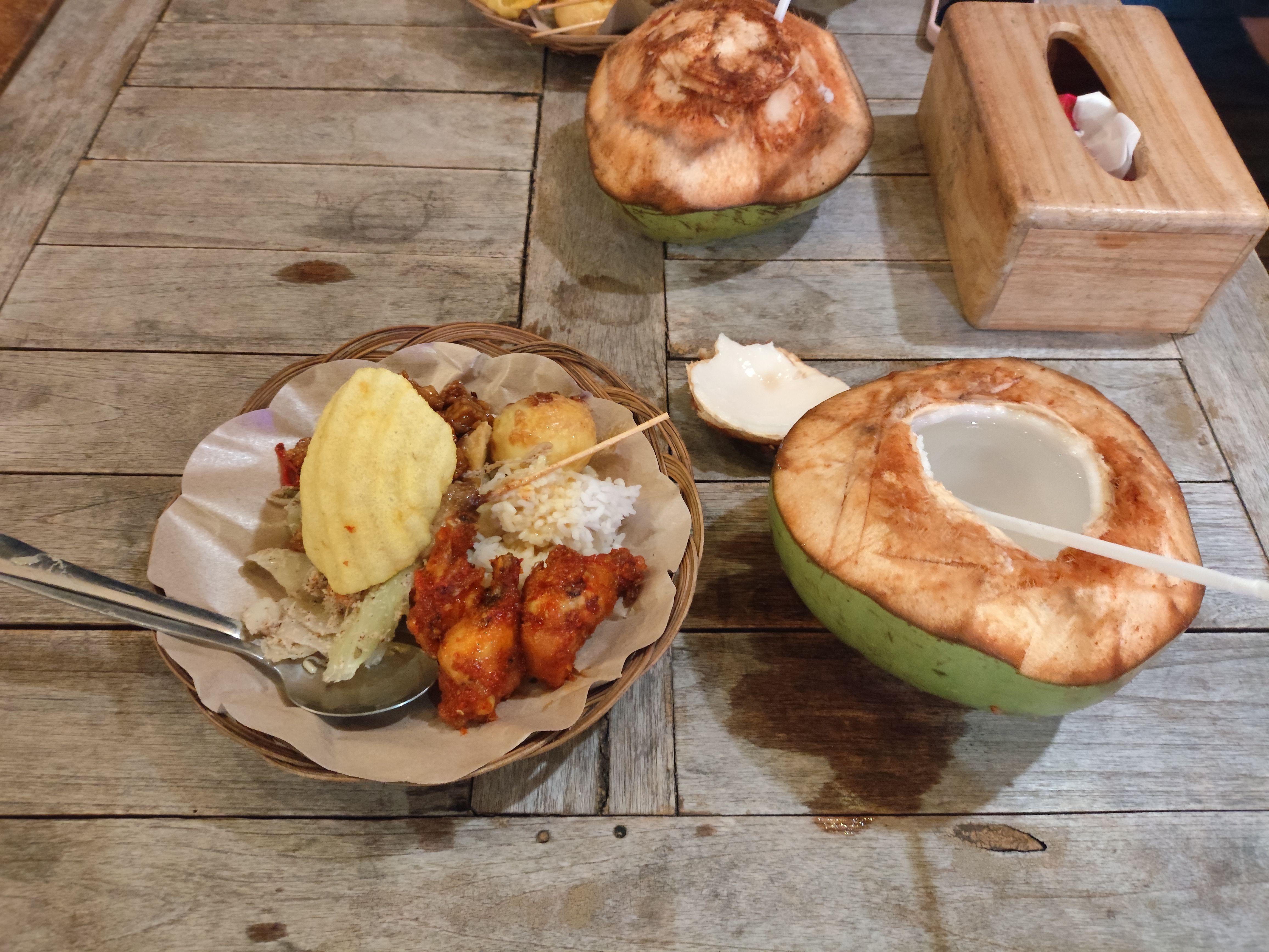 Fresh coconut and dinner
